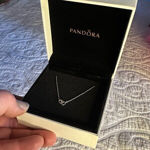 Authentic Pandora United in Love Sterling Silver and Gold Heart Necklace